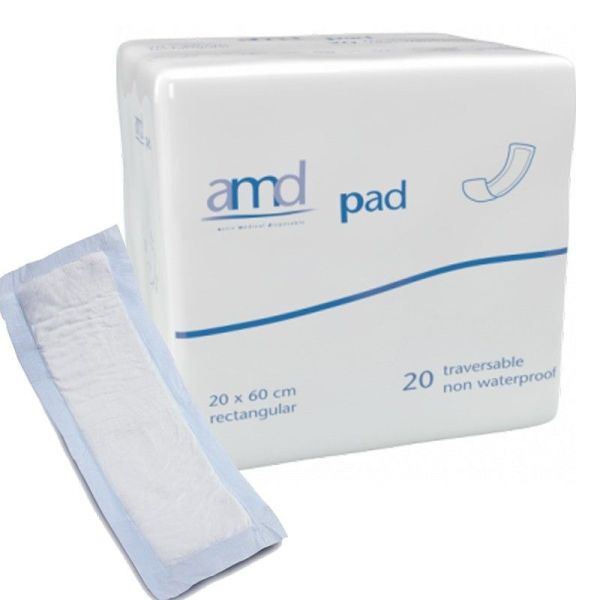 Couche droite traversable 20 x 60 cm - Sachet de 20