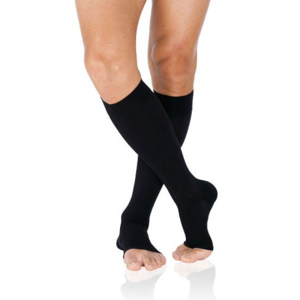 Chaussettes Hommes - Actys 20 Classe 2 - Taille + - Long - Pieds ouverts - Noir