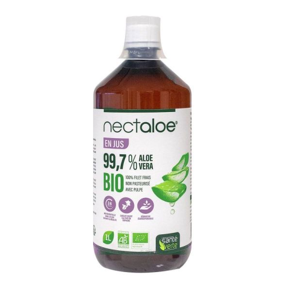 Nectaloe Aloe Vera 99,7% Jus Bio - Transit intestinal Ballonnements - Flacon 1L