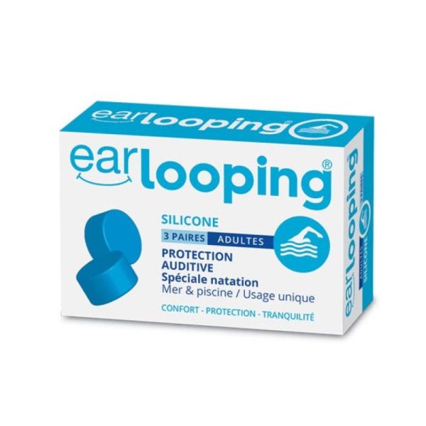 Earlooping Protection Silicone - Mer et Piscine - 3 paires Adulte