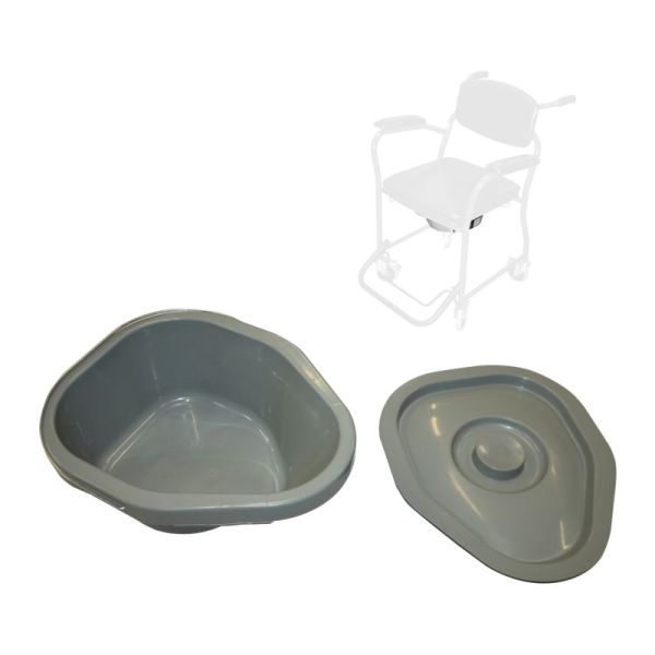 Seau ergonomique 4L avec couvercle pour fauteuil garde-robe Hms Vilgo - Profondeur 12 CM