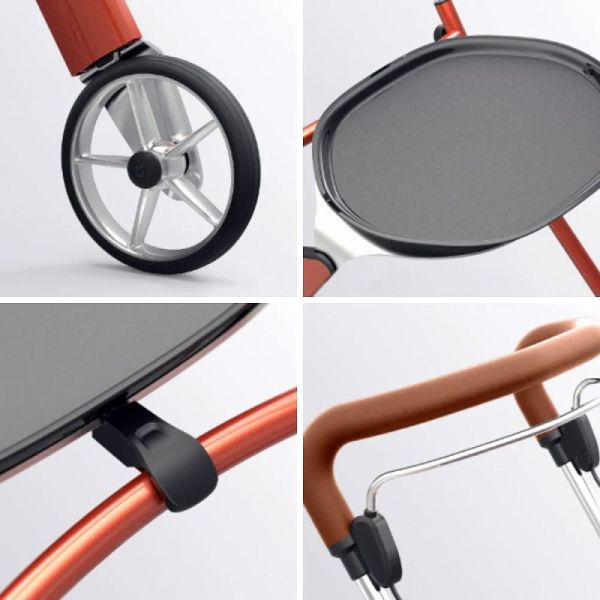 Rollator Let's Dream - Orange - Panier et plateau inclus