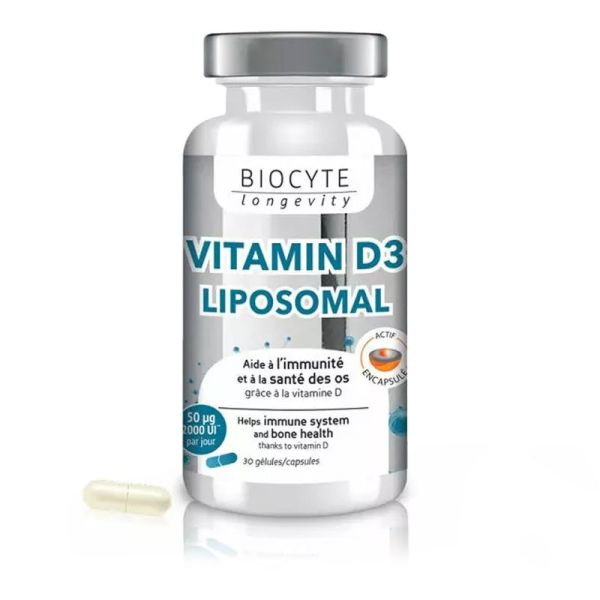 Vitamine D3 Liposomal - Immunité Santé des os - 30 Gélules