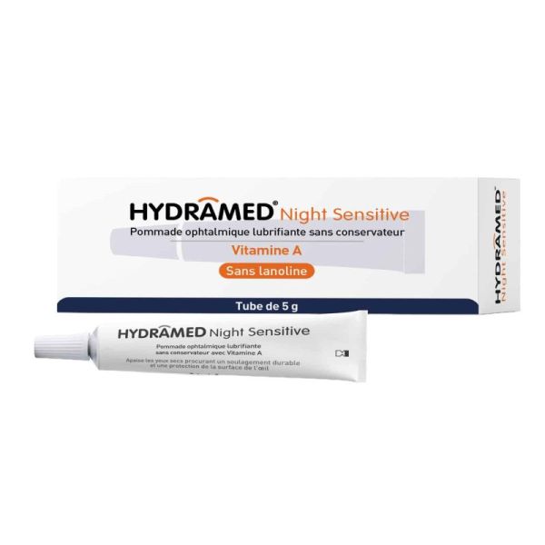 Pommade ophtalmique lubrifiante - Vitamine A - Hydramed Night Sensitive - 5g