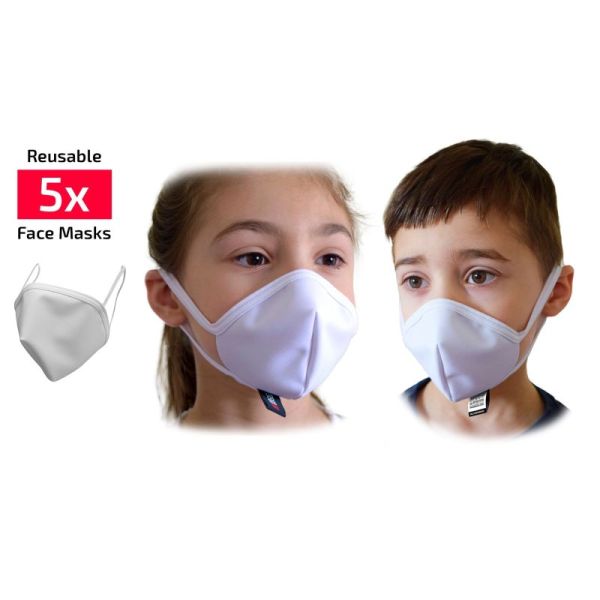 Masque facial alternatif Enfant réutilisable en tissu blanc