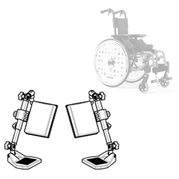 Pack 2 Repose-jambe pour Fauteuil Roulant Manuel Action Junior