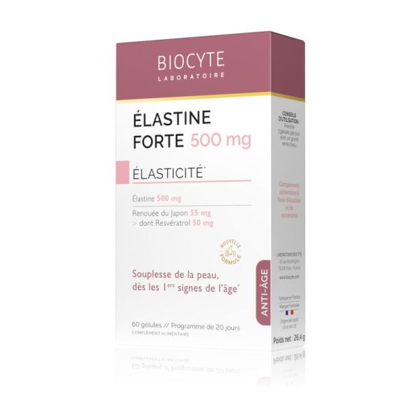 Élastine Forte 500 mg - Beauté de la peau - 60 gélules
