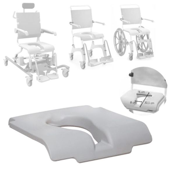 Coussin confort avec découpe intime pour chaises et fauteuils Aquatec Ocean - INVACARE