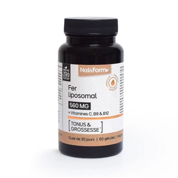 Fer Liposomal 560mg Vitamine C B9 B12 - Tonus et Grossesse - 60 gélules