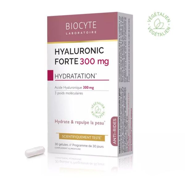 Hyaluronic Forte 300mg - Hydrate et Repulpe la peau - 30 gélules