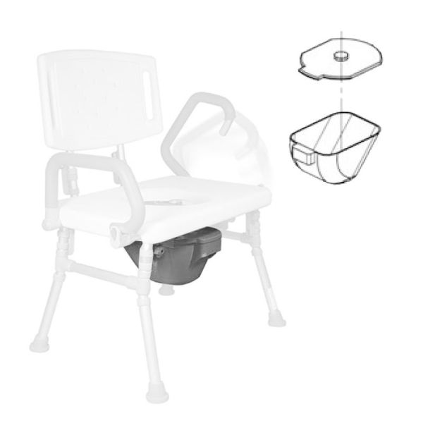 Seau avec couvercle pour chaise garde-robe de douche GRD-Max