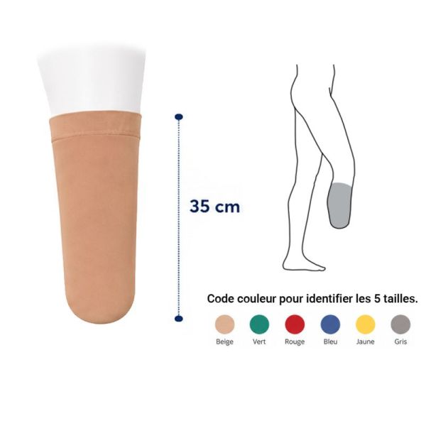 Bonnet couvre-moignon élasto-compressif tibial - Innothera Olympique - Hauteur tibiale 35 CM