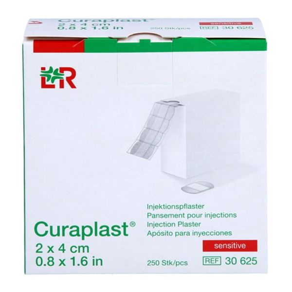 Pansement pour injection CuraPlast Sensitive 2 x 4 cm - Boîte de 500