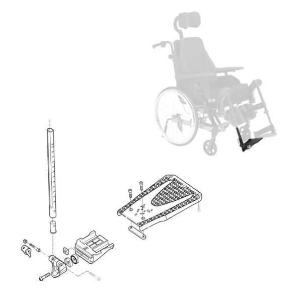 Repose-pied Droit - pour fauteuil roulant Action 3NG ou Rea Clematis Pro